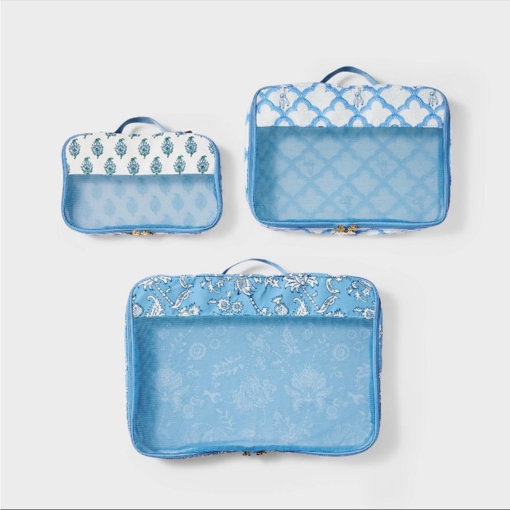 Roller Rabbit Blue Floral & Patterned Packing Cube Set - Picture 1 of 6